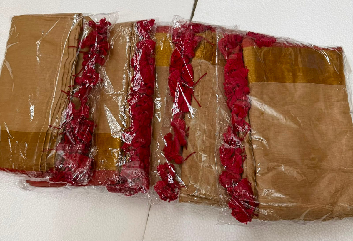Pure Cotton Kasavu saree with Traditional Motifs